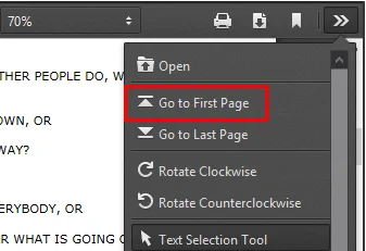 go back to the first page of pdf