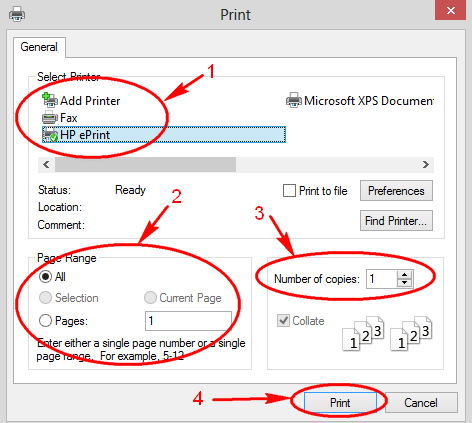 printer model option