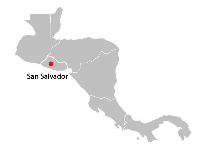 central american countries and capitals map - san-salvador-blank-map