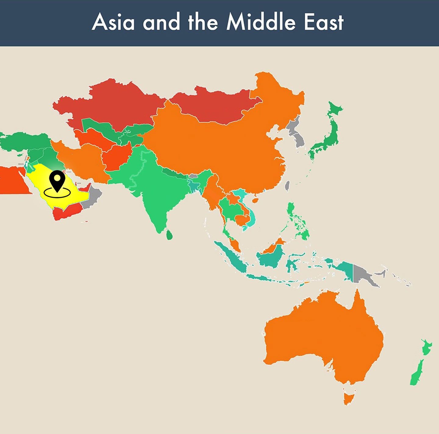 countries of the world empty map - saudi arabia image